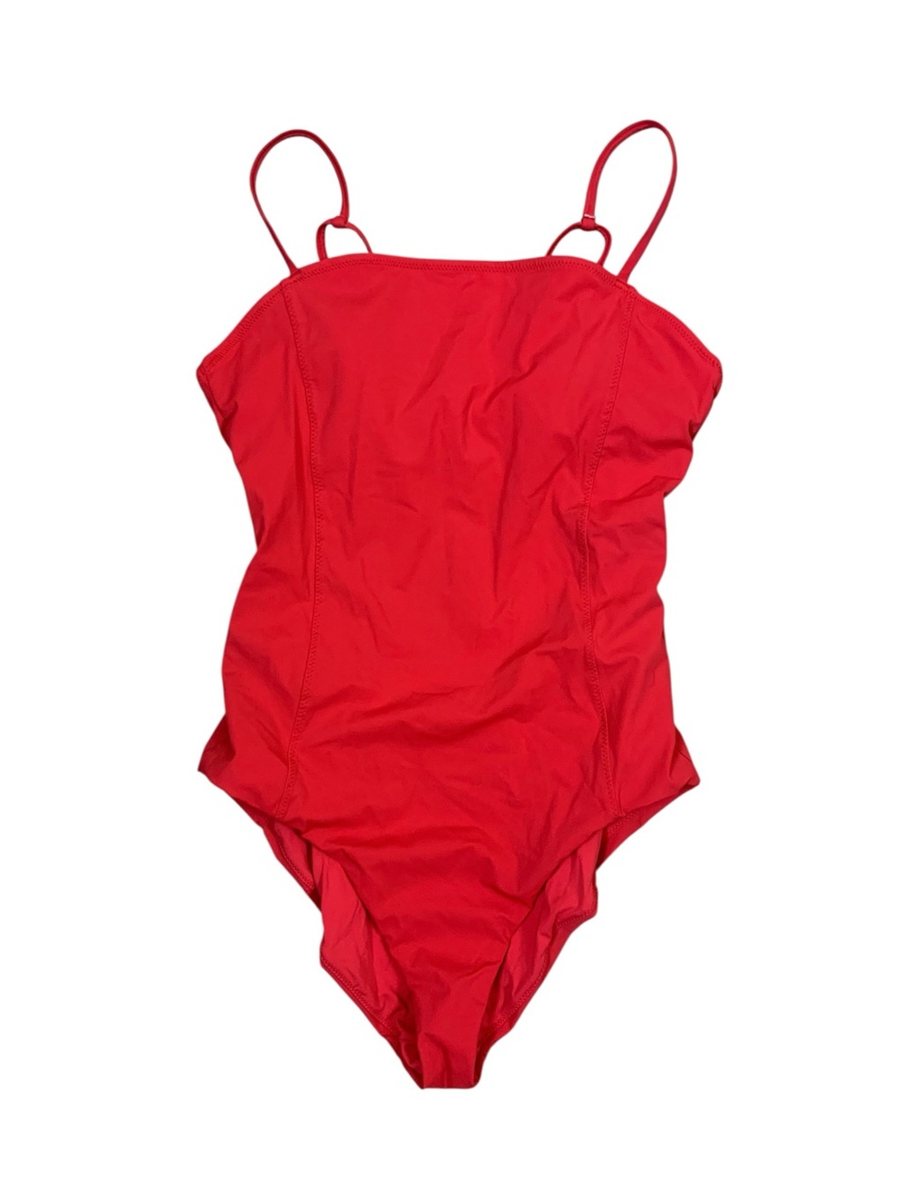 Vuori Red One Piece Swimsuit Square Neck Adjustable Strap Athletic Swimwear S